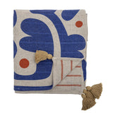 Bloomingville Eviaya Decke bunt 160x130 cm aus recycelter Baumwolle – Wohndecke Kuscheldecke