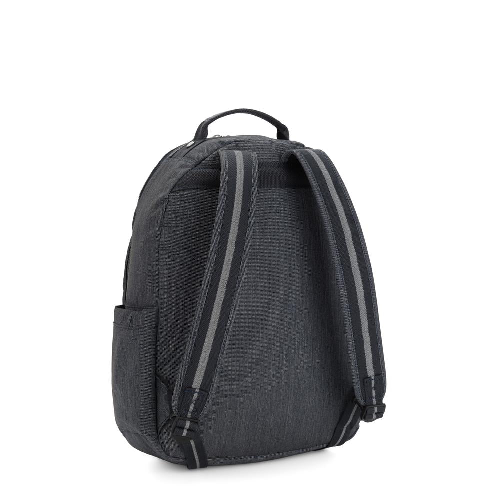 Kipling SEOUL L, Großer Rucksack, Marine Navy (blau), 27L, mit 15-Zoll-Laptopfach