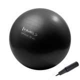 Gymnastikball 65 cm Schwarz Anti-Burst mit Luftpumpe für Pilates | HMS YB02N