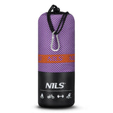 NILS Mikrofaserhandtuch 180x100 cm in Violett - schnelltrocknendes Handtuch für Camping, Strand & Sport