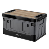 NILS CAMP Transportbox 38L Grau - klappbare Campingbox mit Tischfunktion für Outdoor & Auto