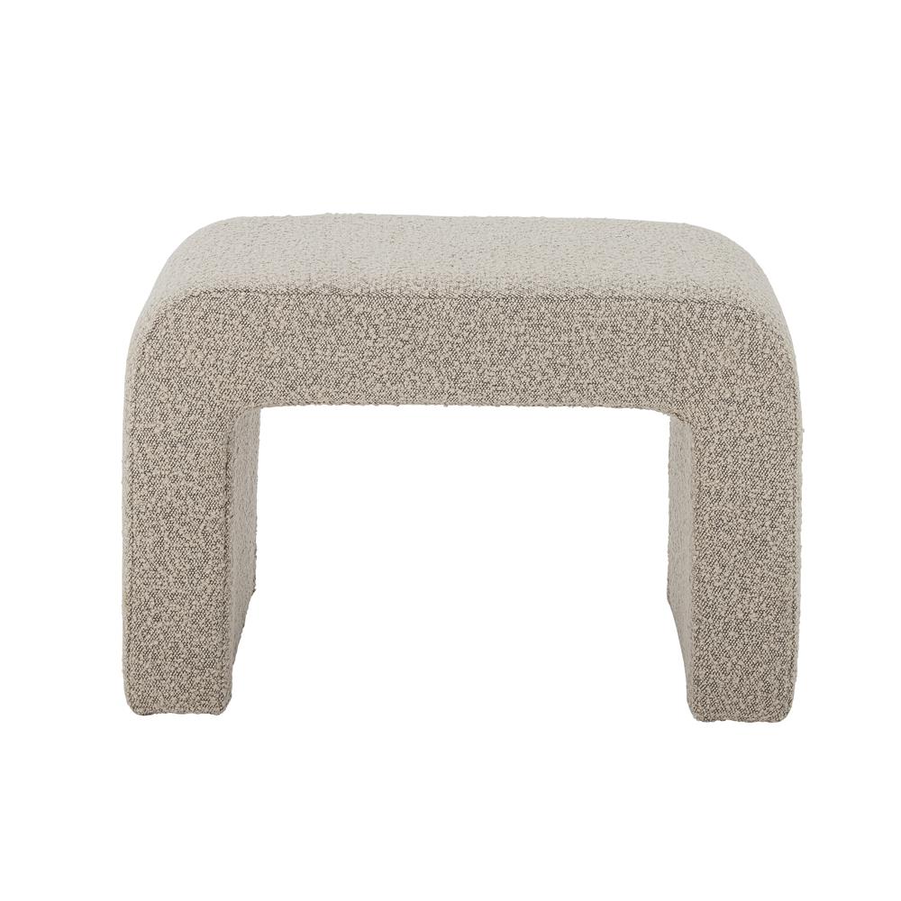 Bloomingville Bobbie Hocker aus Bouclé in Natur – gepolsterter Sitzhocker fürs Wohnzimmer