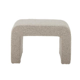 Bloomingville Bobbie Hocker aus Bouclé in Natur – gepolsterter Sitzhocker fürs Wohnzimmer