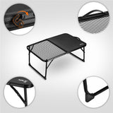 NILS CAMP Klapptisch kompakt faltbar in schwarz für Camping Outdoor Picknick leicht