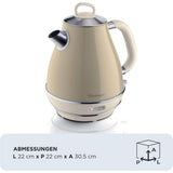 Ariete Vintage Wasserkocher, Beige, 1,7L Edelstahlkessel, 2000W, Elegantes Retro-Design