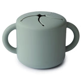 Mushie Snackbecher, Cambridge Blue, aus Silikon, BPA-frei