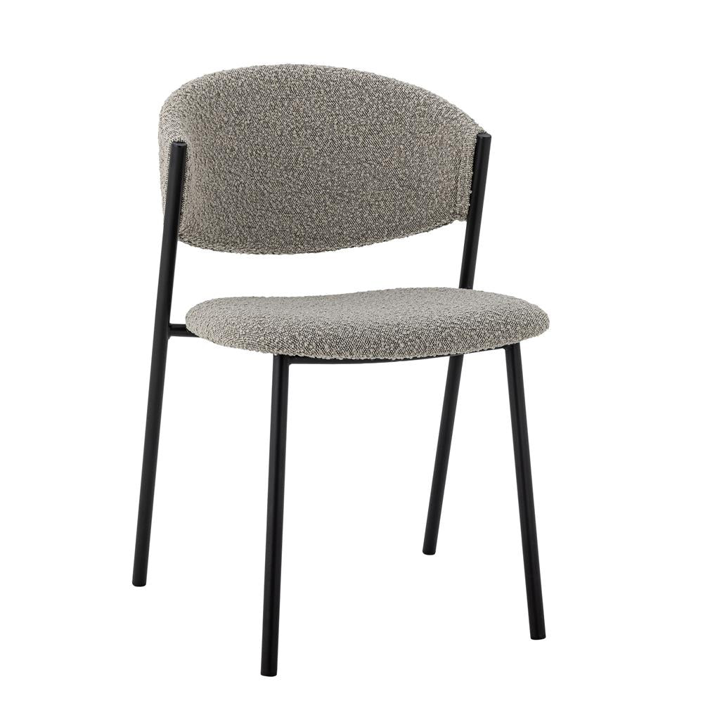 Bloomingville Marlo Esszimmerstuhl grau - Polsterstuhl mit Metallgestell für Esszimmer & Küche