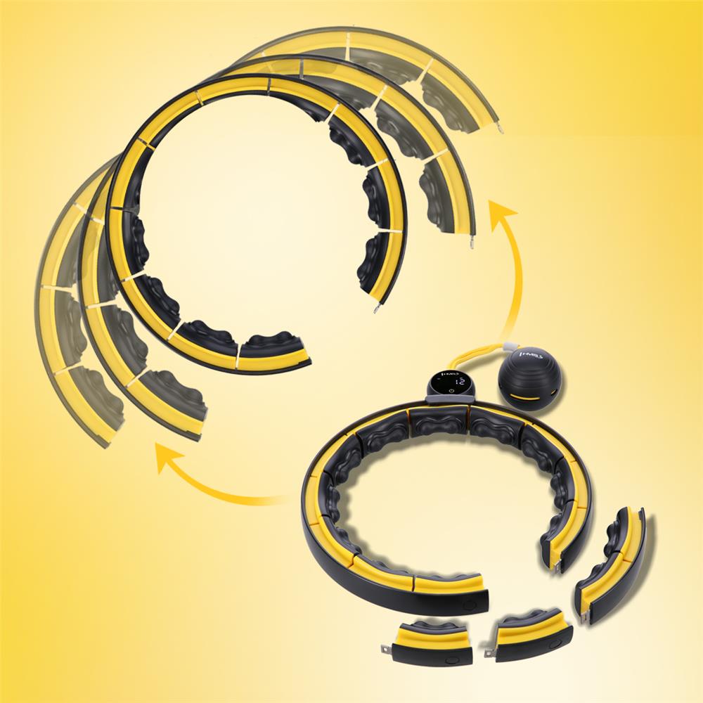 Hula Hoop Reifen mit LCD-Zähler, Magneten und Gewicht Schwarz/Gelb | HMS HHM21