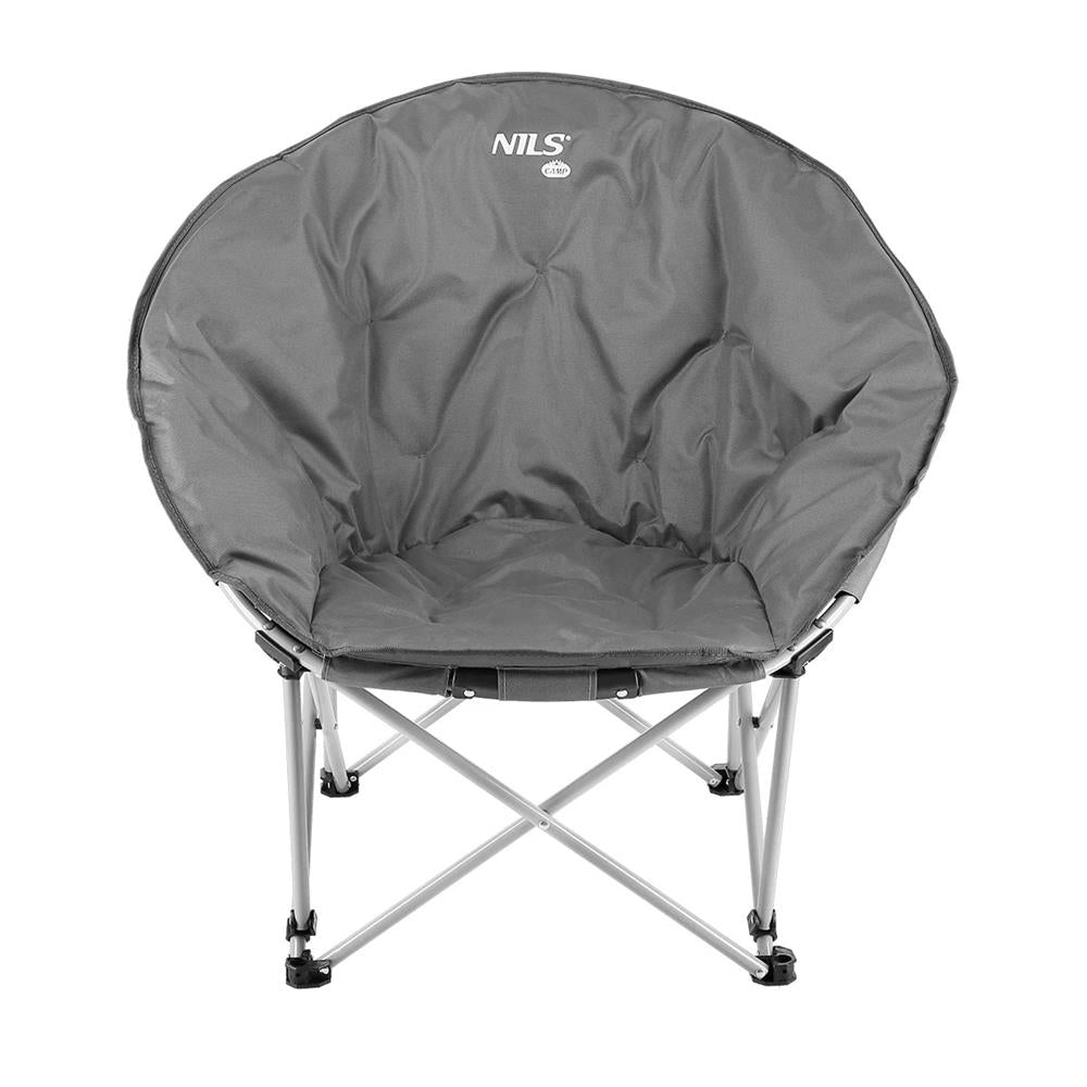 NILS CAMP Campingstuhl faltbar in Grau - bequemer Outdoor Stuhl für Camping, Angeln & Garten
