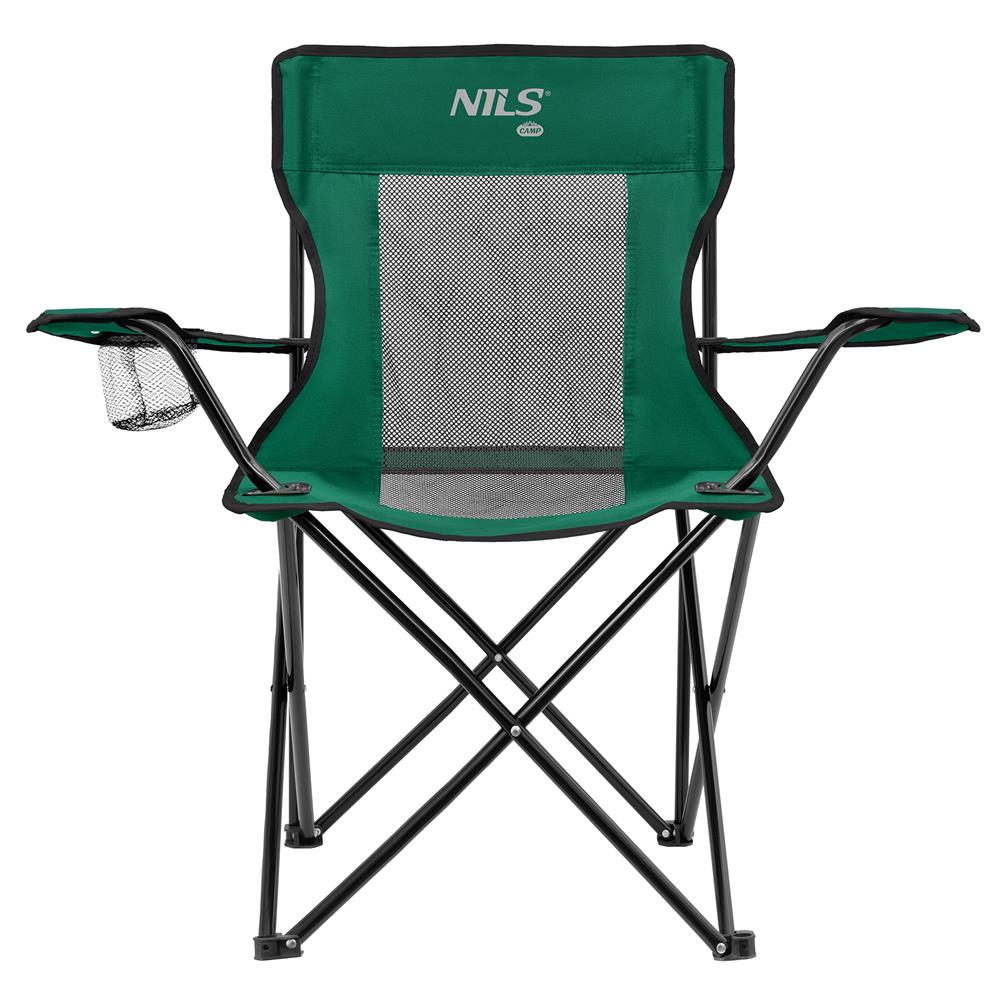 NILS CAMP Campingstuhl klappbar Grün - leichter Klappstuhl für Garten, Strand, Festival & Camping