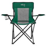 NILS CAMP Campingstuhl klappbar Grün - leichter Klappstuhl für Garten, Strand, Festival & Camping
