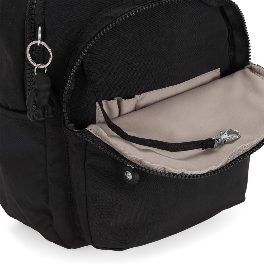 Kipling SEOUL S, Kleiner Rucksack, Black Noir (schwarz), 14L, mit 11-Zoll-Tabletfach