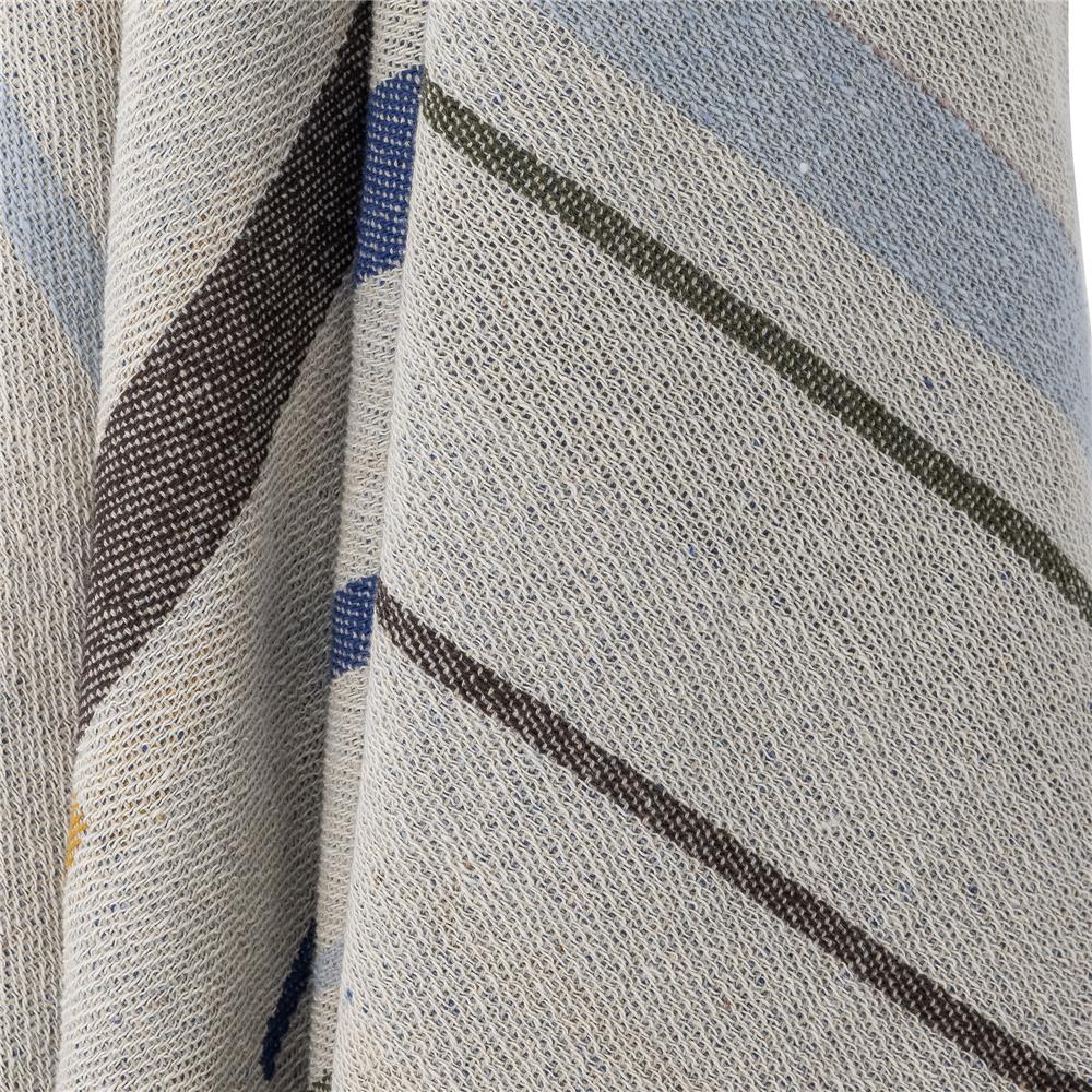 Bloomingville Toscana Decke Blau Recycelte Baumwolle L160xW130 cm – grafische Decke