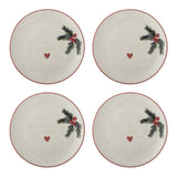 Bloomingville Jovida Teller Natur Steingut 4er Set Weihnachtsteller 16 cm