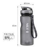 NILS CAMP Trinkflasche Tritan 600 ml schwarz für Camping Outdoor Sport Reisen