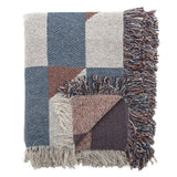 Bloomingville True Decke 160x130 cm bunt - Plaid aus recycelter Baumwolle mit Karomuster für Sofa