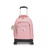 Kipling NEW ZEA, großer Kinder-Rucksack mit Rollen, Bridal Rose (rosa), Schulrucksack mit Laptopfach