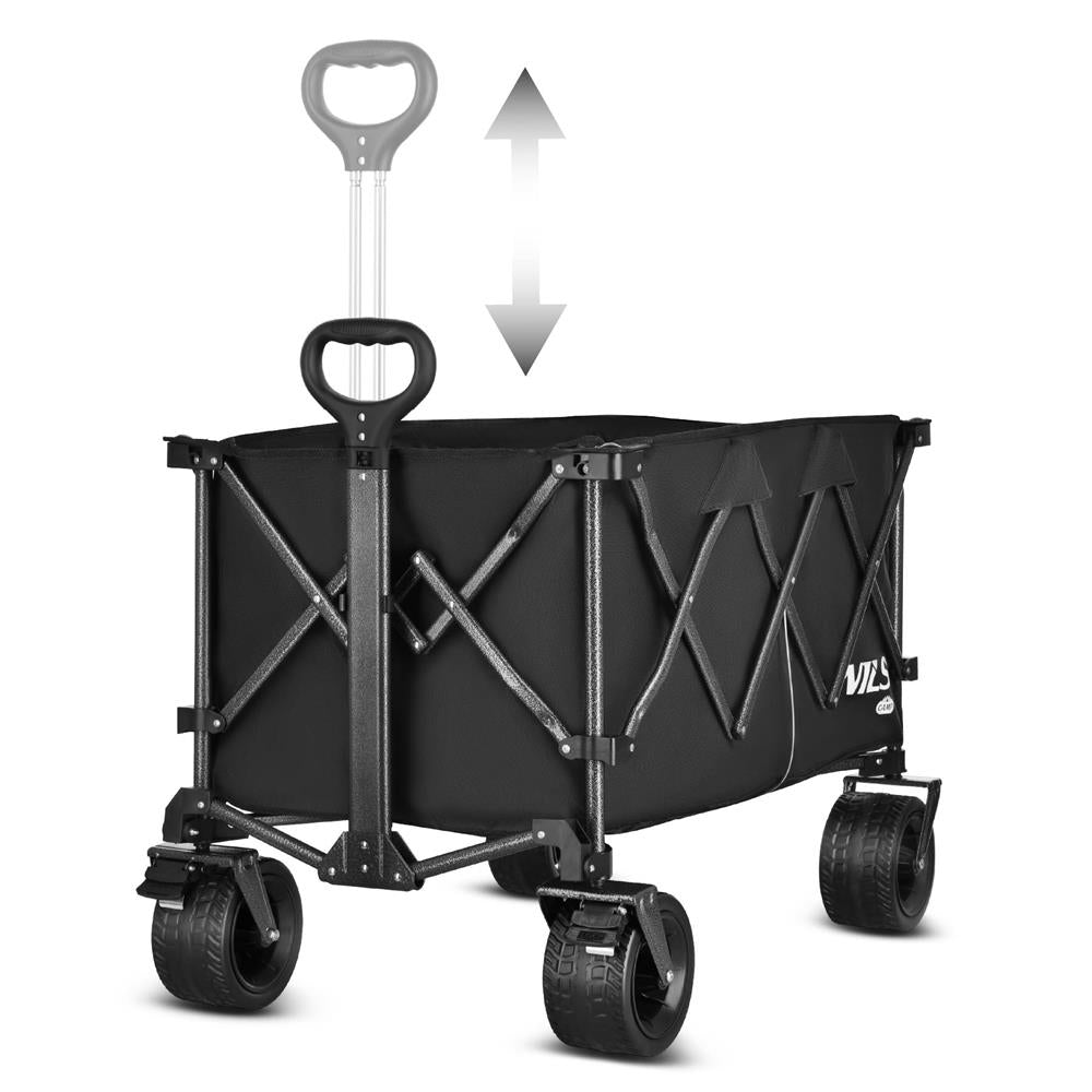 NILS CAMP XXL Bollerwagen faltbar 180L in Schwarz - Campingwagen für Strand & Garten