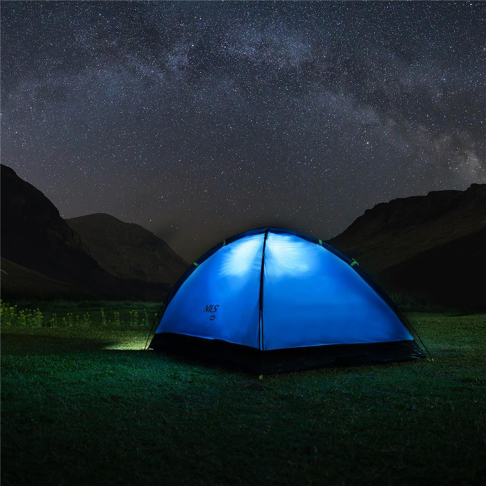 NILS CAMP Nightfall Zelt für 2 Personen in Blau - leichtes Campingzelt für Trekking, Berge & Outdoor