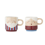 Bloomingville Granny Tasse Rot Steingut 2er Set 280 ml Oma Opa Weihnachtstassen