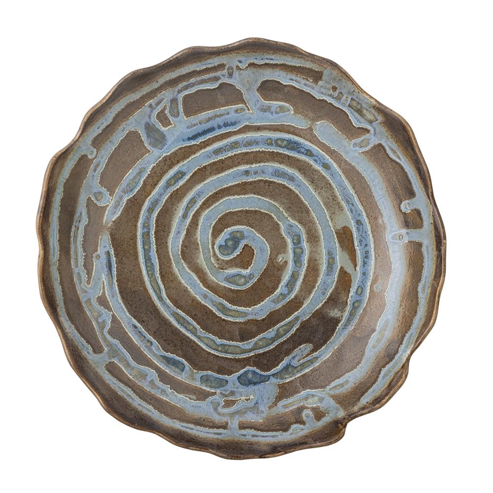 Bloomingville Marjorie Tablett Blau Steingut Landhaus 29x5,5cm