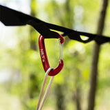 NILS CAMP Karabiner Aluminium rot bis zu 1200 kg belastbar für Outdoor Camping Reisen