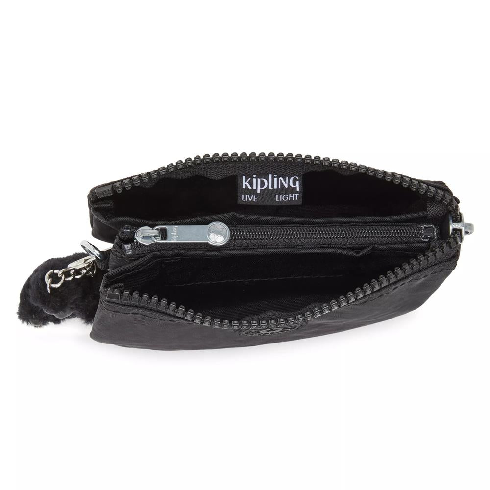 Kipling CREATIVITY S, kleine Geldbörse, Black Noir (schwarz), Portemonnaie mit Reißverschluss