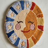 Bloomingville MINI Sun Wanddekoration bunt - getuftete Wanddeko mit Sonne & Mond für Kinderzimmer