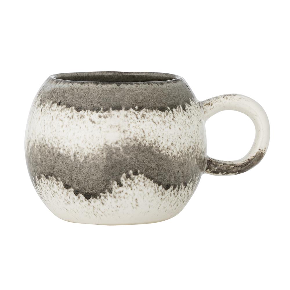 Bloomingville Paula Becher Grau Steingut 410ml großer Kaffeebecher