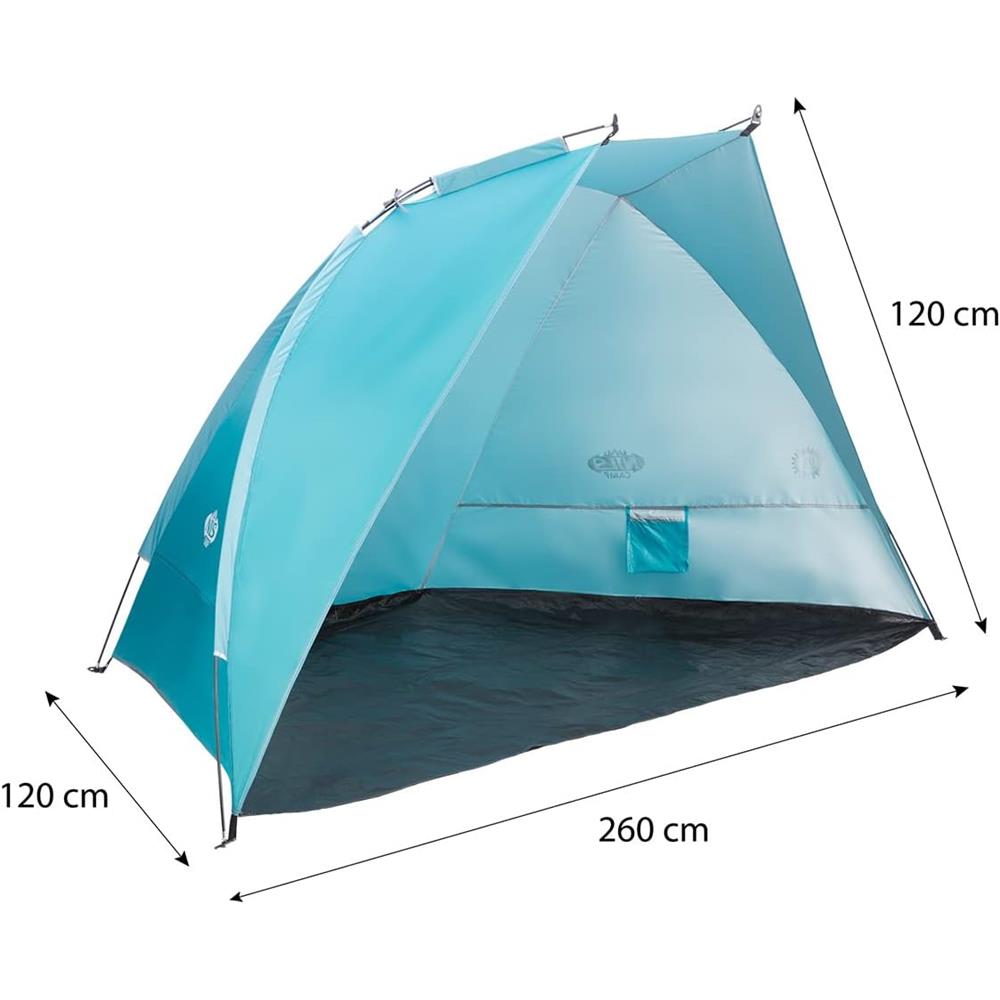 NILS CAMP Strandzelt XXL türkis für Strand Camping und Garten mit UV Schutz Familienzelt
