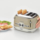 Ariete Vintage Toaster, Beige, 4-Scheiben-Toaster mit 6 Bräunungsstufen, 1600W