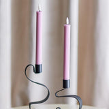 Bloomingville Ponza LED-Kerze 2er Set 24,5 cm rosa - LED Stabkerzen mit 3D Flamme & Timer