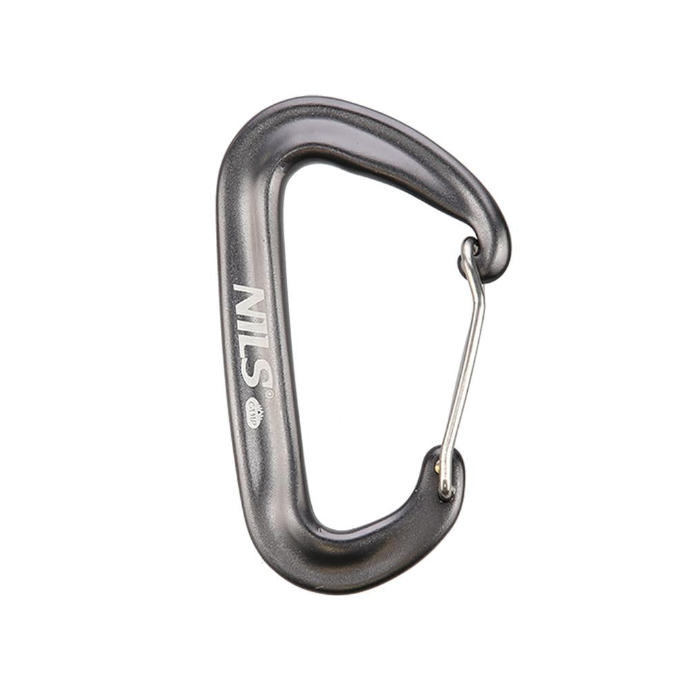 NILS CAMP Karabiner Aluminium grau bis zu 1200 kg belastbar für Outdoor Camping Reisen