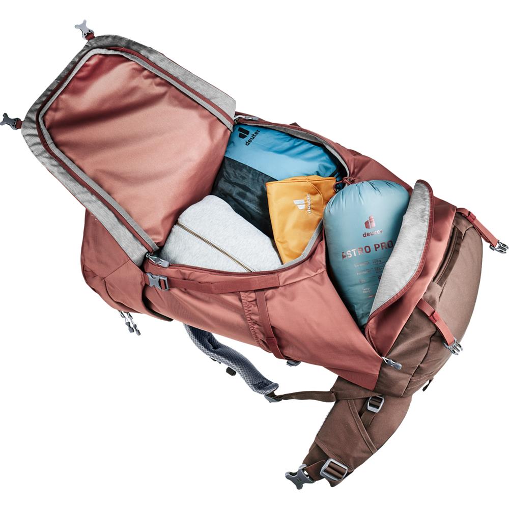 deuter Voyager 60+10 SL, Reiserucksack, caspia-raisin (rot), 60L