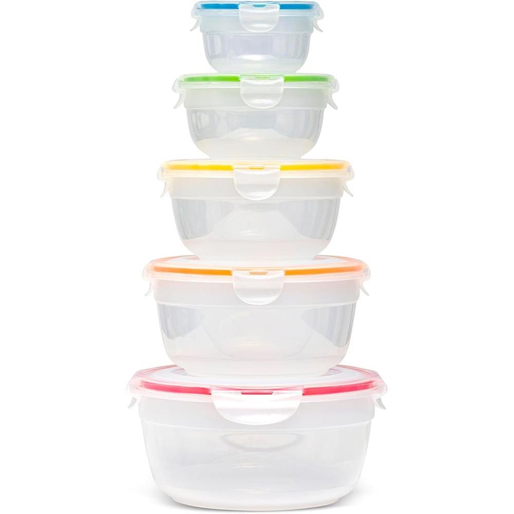 LocknLock Frischhaltedosen 5er Set rund, 250 ml bis 2,1 L, BPA-frei, Spülmaschinengeeignet