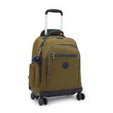 Kipling NEW ZEA, großer Kinder-Rucksack mit Rollen, Treasure Green (grün), Schulrucksack mit Laptopfach
