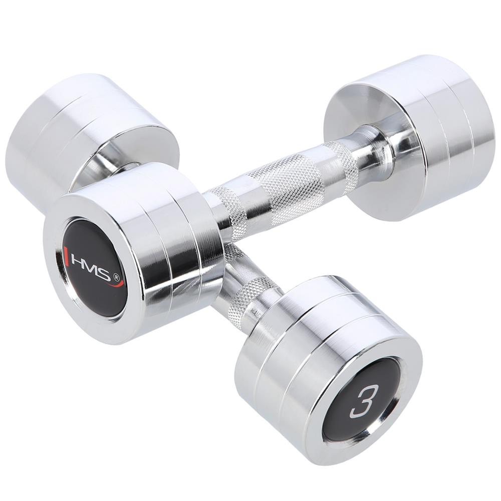 Kurzhantel Set 2x 3 kg verchromt Stahl | HMS CHD