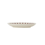 Bloomingville Jolly Weihnachtsteller, Rot, Steingut 16 cm mit Herzmotiv