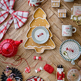 Bloomingville Yule Weihnachtsteller, Bunt, Steingut 16 cm mit Karamellmotiv