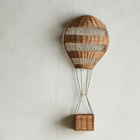 Bloomingville MINI Huggi Wandkorb natur - Rattan Wandkorb Heißluftballon für Kinderzimmer & Aufbewahrung