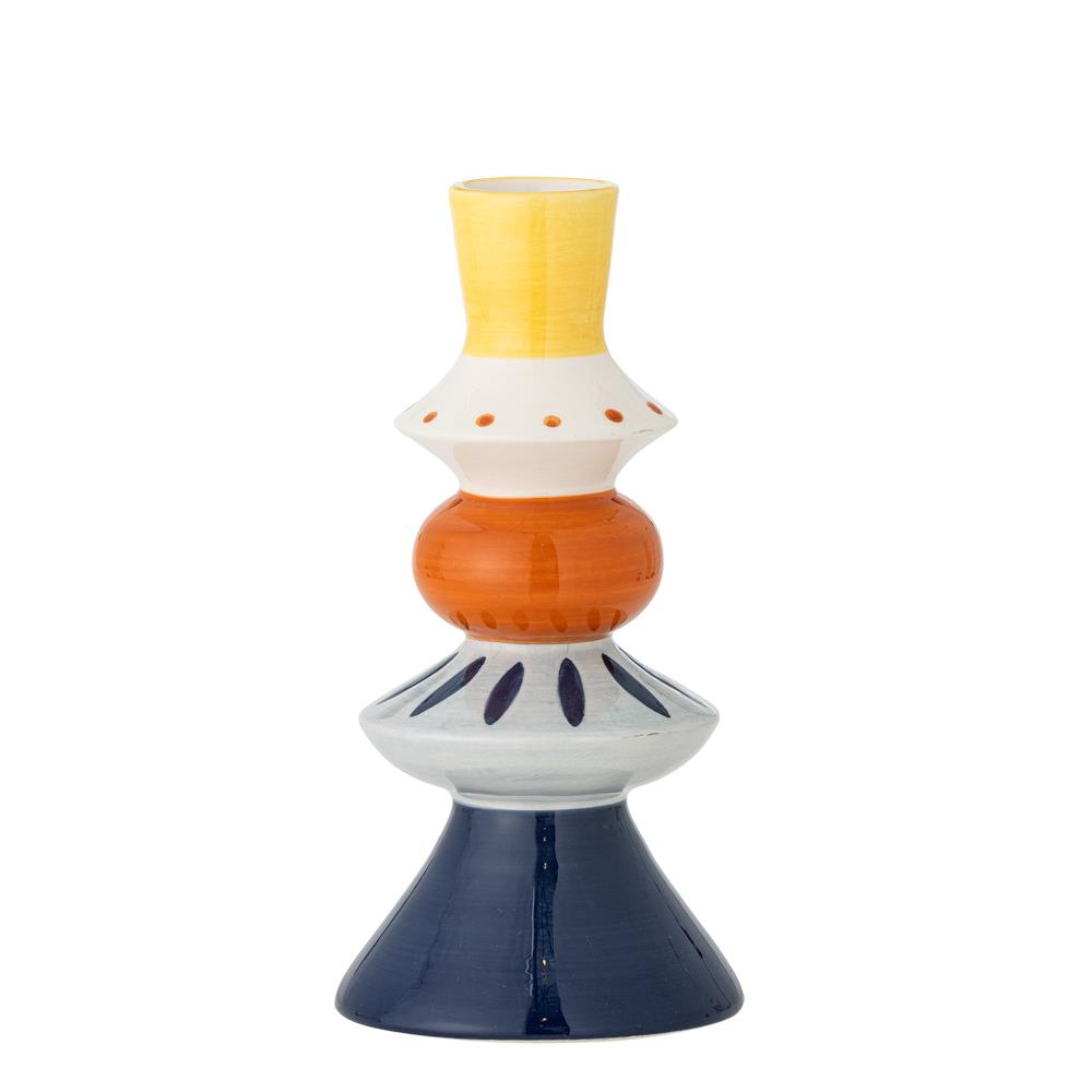 Bloomingville Kairi Deko Vase aus Steingut in Bunt D10 x H21 cm – skulpturale Vase fürs Wohnzimmer