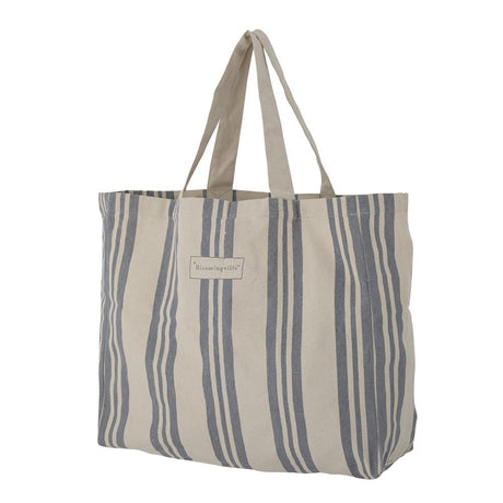 Bloomingville Trina Einkaufstasche in Blau, 47x40x16cm, aus Baumwolle