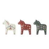Bloomingville Siffer Kerzenhalter Pferd, Rot, 3er Set Weihnachtsdeko
