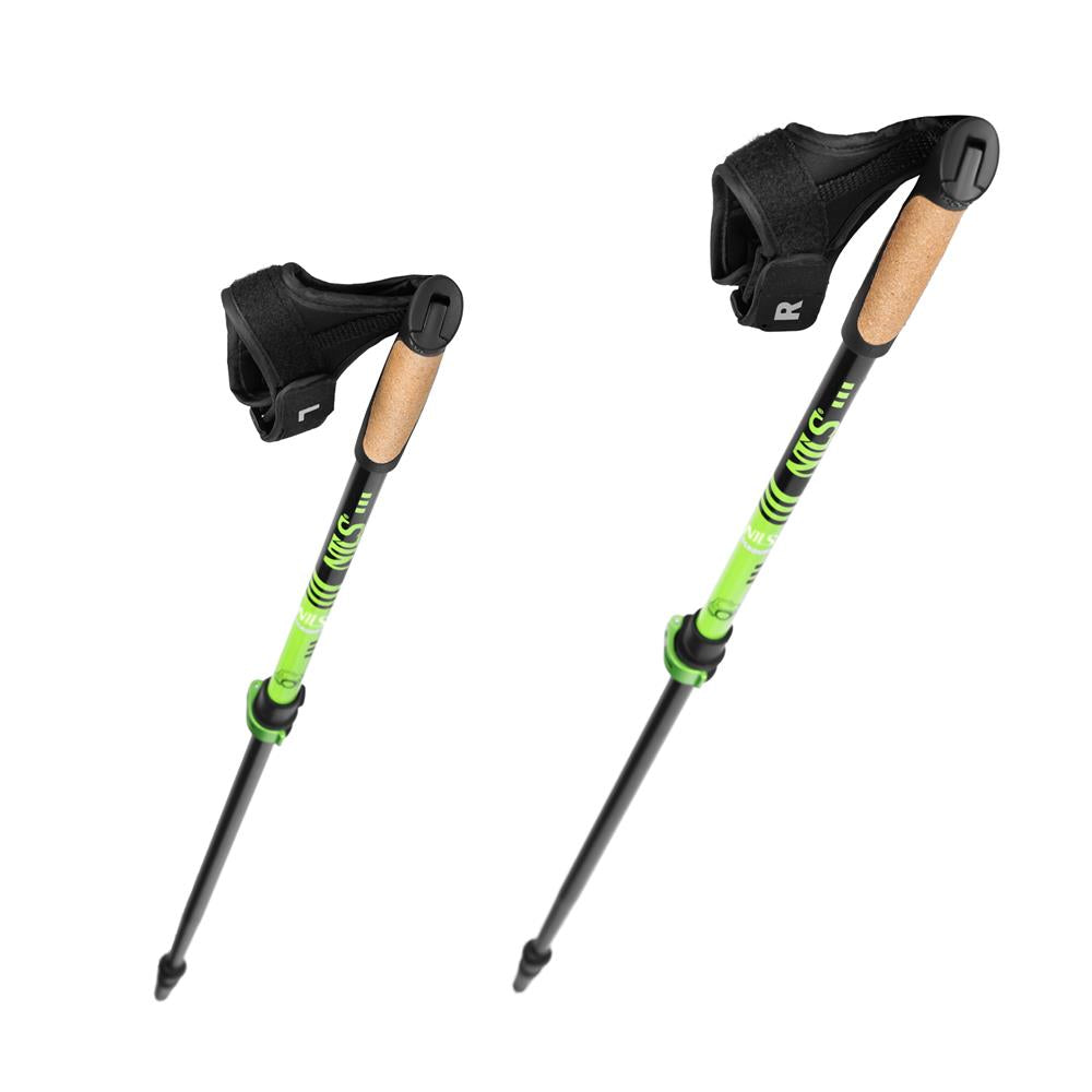 NILS Nordic Walking Stöcke NW8611 Aluminium 6061 Korkgriff Grün