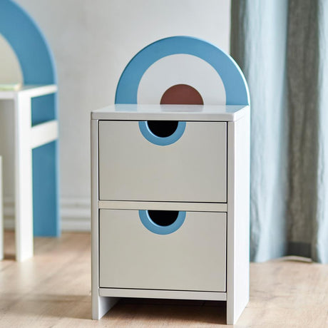 Bloomingville MINI Kiki Schubladen bunt - Kinderkommode mit Regenbogenmotiv aus MDF für Kinderzimmer