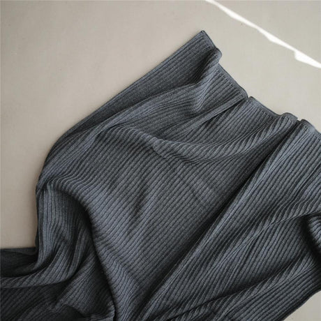 Mushie Gestrickte Babydecke Rippenmuster, Dark Gray Melange, aus 100% Bio-Baumwolle