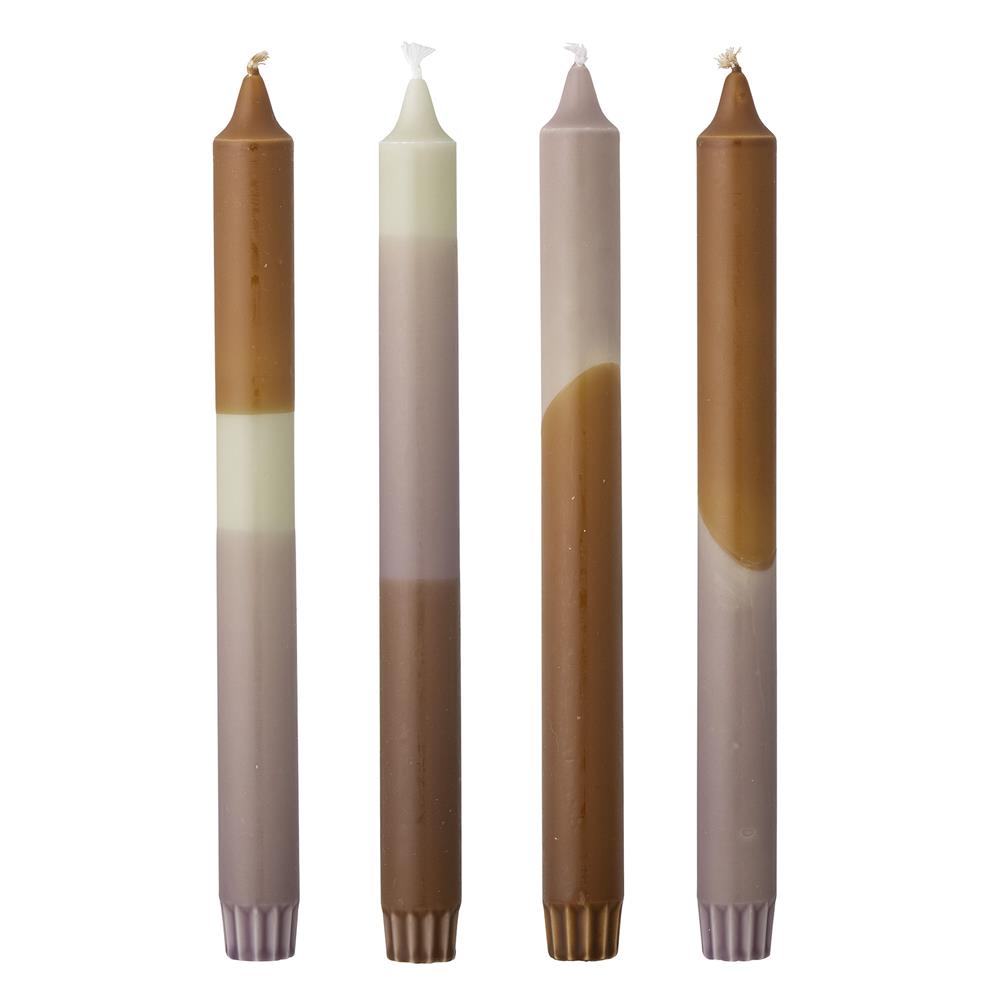 Bloomingville Dip Dye Kerze bunt H25 cm aus Paraffin – 4er Set Stabkerzen für Tischdeko