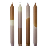Bloomingville Dip Dye Kerze bunt H25 cm aus Paraffin – 4er Set Stabkerzen für Tischdeko