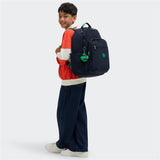 Kipling SEOUL L, Großer Rucksack, Blue Green Block (blau), 27L, mit 15-Zoll-Laptopfach