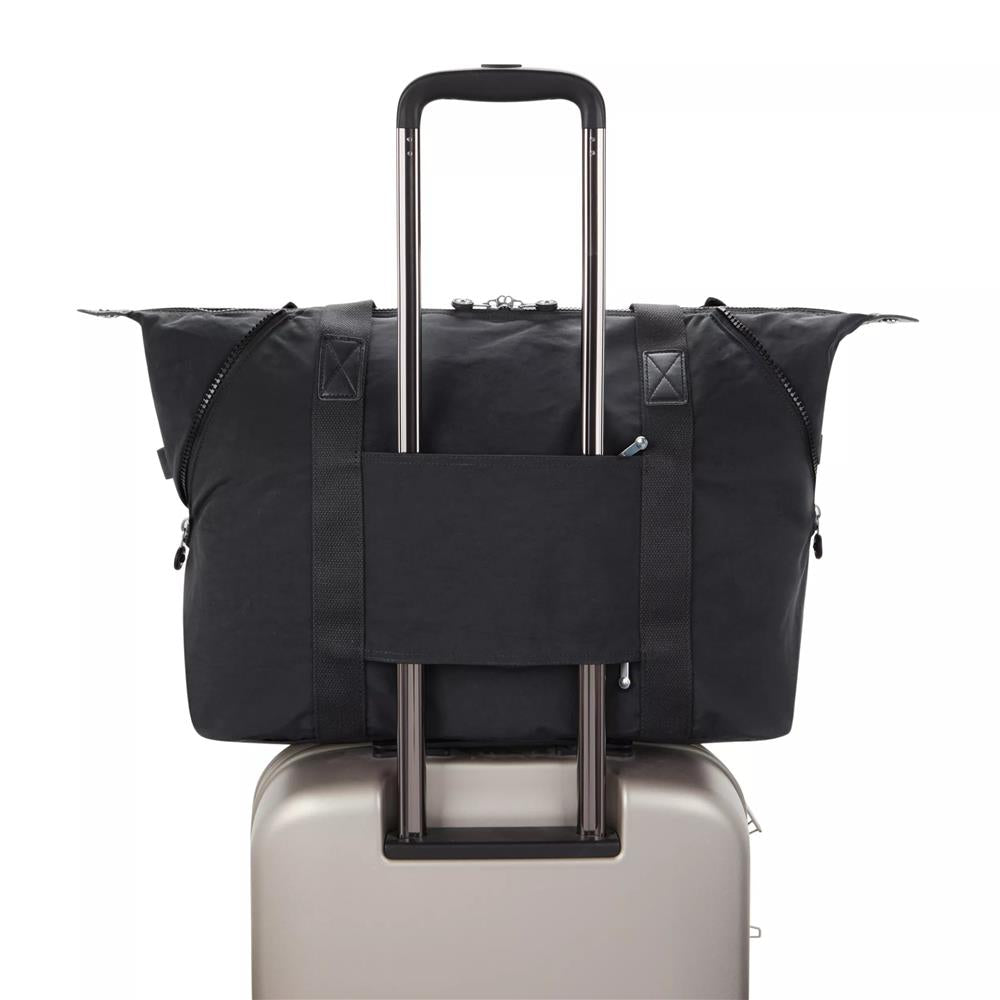 Kipling ART M, multifunktionale Tragetasche, Black Noir (schwarz), Reisetasche mit Trolleyhalterung
